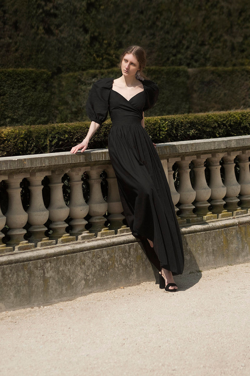 venus black dress Studio Lexi Venus Heavyweight Recycled Satin Dress